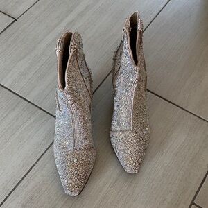 Elegant Sincerly Jules Bedazzled Beaded Ankle Boots size 8